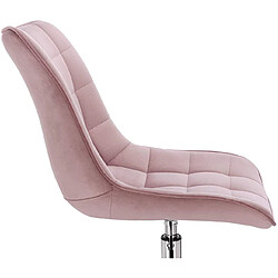 Helloshop26 Fauteuil de bureau tabouret de travail en velours rose 19_0000245 pas cher