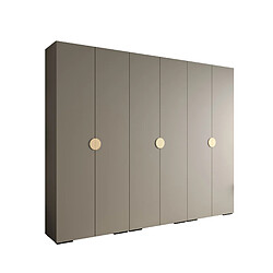 Abiks Meble Armoire Inova 4 À Portes Battantes 236,7/300/47 6 Portes (gris/d’oro) 