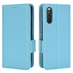 Etui en PU texture litchi bleu clair pour votre Sony Xperia 10 III 5G/Xperia 10 III Lite