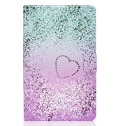 Etui en PU impression de modèle motif coeur et paillettes avec support et porte-cartes pour votre Samsung Galaxy Tab A 10.1 (2019) SM-T510/SM-T515