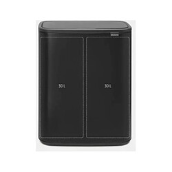 Brabantia Poubelle Touch Bo Touch Bin, 2 x 30L - Matt Black 221484