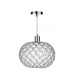 Luminaire Center Suspension Juanita Chrome poli,Transparent 1 ampoule 21cm