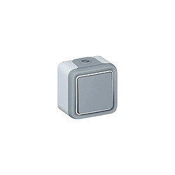 bouton poussoir - legrand plexo 55 - gris - complet