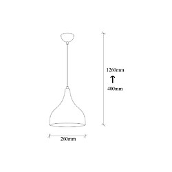 Avis Vente-Unique Suspension en métal à hauteur réglable - D. 26 x H. 40/126 cm - Cuivré - YILDO