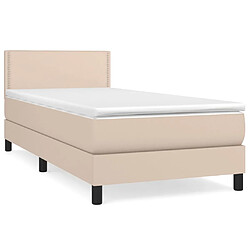 vidaXL Sommier à lattes de lit avec matelas Cappuccino 90x200 cm