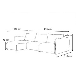 Acheter Courtois Laville Canapé d'angle gauche 4 places tissu gris clair - Tauer