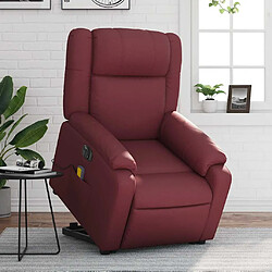 vidaXL Fauteuil inclinable de massage électrique rouge bordeaux