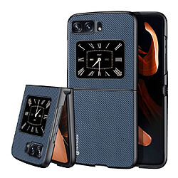 Coque en TPU + PU DUX DUCIS anti-chute pour votre Motorola Moto Razr 2022 5G - bleu