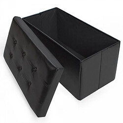 Helloshop26 Pouf coffre pliant pliable de rangement 80x39 cm salon salle à manger noir 08_0000479