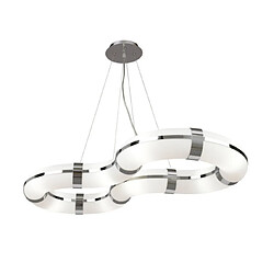 Luminaire Center Suspension Guss Blanc, Chrome poli