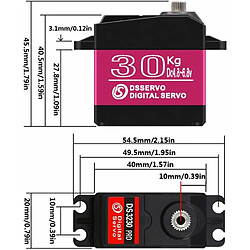 DS3230 PRO 6V 30KG Servomoteur avec cames 25T pour modèle de voiture de camion robotisé 1/10 (180 degrés)