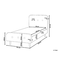 Avis Beliani Lit simple en tissu beige 90x200 cm RENNES