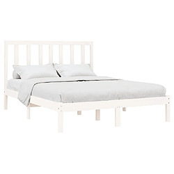 Avis Maison Chic Lit adulte - Lit simple Cadre de lit,Structure du lit Contemporain Blanc Bois massif 120x200 cm -MN36005