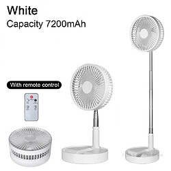 (Avec télécommande) Ventilateur Portatif Rechargeable Mini Plancher Télescopique Pliant à Faible Bruit