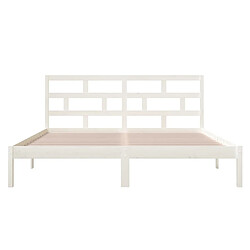 Acheter Maison Chic Lit Petit double - Cadre de lit,Structure du lit Contemporain Blanc Bois massif 120x190 cm -MN93321