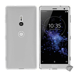 Htdmobiles Coque silicone gel fine pour Sony Xperia XZ2 + film ecran - BLANC TRANSPARENT