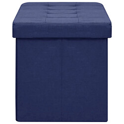 Avis vidaXL Banc de rangement pliable Bleu Faux lin