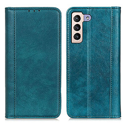 Etui en cuir fendu fermeture automatique magnétique, texture litchi, anti-chocs avec support pour votre Samsung Galaxy S23 Plus 5G - vert