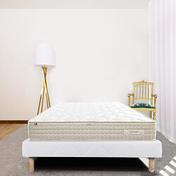 LUXURY LITERIE Ensemble matelas Sublime 140x190 cm + sommier blanc ep 13cm