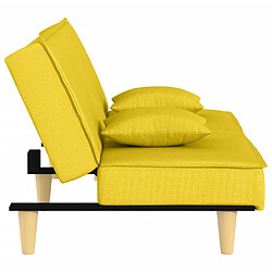 Acheter vidaXL Canapé-lit jaune clair tissu