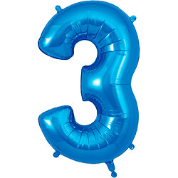 Ballon numéro 3 bleu 86 cm