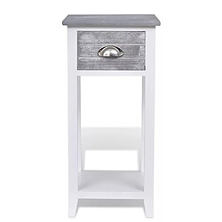 Avis Helloshop26 Table de nuit chevet commode armoire meuble chambre avec 1 tiroir gris et blanc 1402176