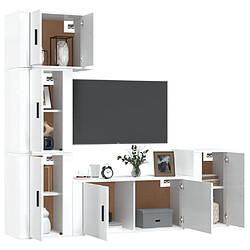 Avis Maison Chic Ensemble de meubles TV 5 pcs pour salon - Blanc brillant Bois d'ingénierie -MN41702