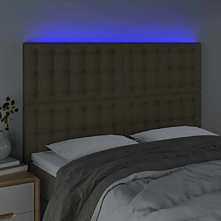 Avis Maison Chic Tête de lit scandinave à LED,meuble de chambre Taupe 144x5x118/128 cm Tissu -MN10626