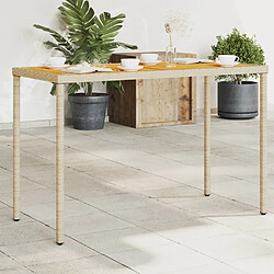 Maison Chic Table de jardin | Table d'extérieur avec dessus en bois d'acacia beige 115x54x74 cm -GKD93487