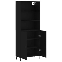 Avis vidaXL Buffet haut Noir 69,5x34x180 cm Bois d'ingénierie