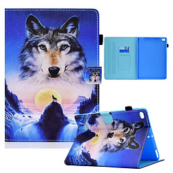 Etui en PU impression de motifs avec support et porte-cartes Loup pour votre Apple iPad Air (2013)/Air 2/iPad 9.7 pouces (2017)/(2018)