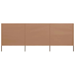 vidaXL Paravent 3 panneaux Tissu 400 x 160 cm Taupe