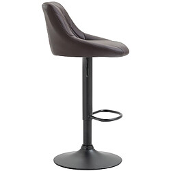 Acheter Decoshop26 Tabouret de bar en synthétique marron pivotant avec repose-pieds métal noir coutures décoratives TDB10581