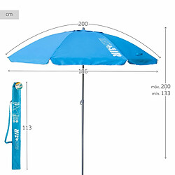 Parasol Aktive UV50 Ø 200 cm Bleu Polyester Aluminium 200 x 198,5 x 200 cm (6 Unités) pas cher