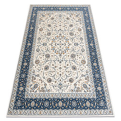 RUGSX Tapis NAIN Cadre ornement 7179 51913 beige bleu foncé 120x170 cm