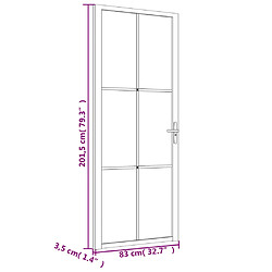 vidaXL Porte intérieure 83x201,5 cm Noir Verre mat et aluminium pas cher