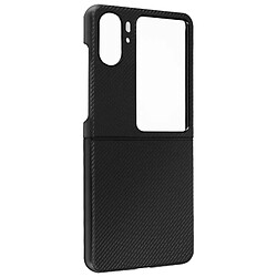 Avizar Coque pour Oppo Find N2 Flip Style carbone Conception 2 parties noir