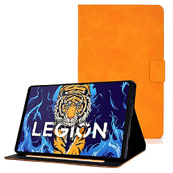 Etui en PU anti-chute avec support et porte-carte pour votre Lenovo Legion Y700 TB-9707F - orange