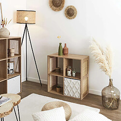 The Home Deco Factory Etagère de rangement 4 cases Bali en cannage - Marron