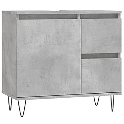 Maison Chic Armoire de salle de bain,Meuble de rangement,Meuble haut gris béton 65x33x60 cm -GKD900716