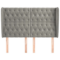 Avis Maison Chic Tête de lit scandinave avec oreilles,meuble de chambre Gris clair 163x23x118/128 cm Velours -MN50985