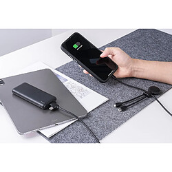 SANAG Câble Multi Chargeur Usb Et Batterie Externe 7000Mah -Câble Multi Usb 4 En 1 Usb C, Usb, Lighting Et Micro Usb Et Batterie Externe Charge Rapide - Mr Bio Pack Hepta Noir pas cher