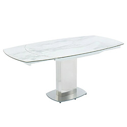 Vente-Unique Ensemble table TALICIA + 4 Chaises PEGA - Blanc et bleu pas cher