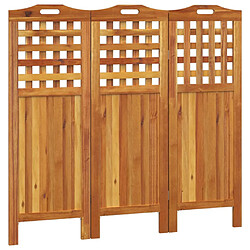 vidaXL Cloison de séparation 3 panneaux 121,5x2x115 cm Bois d'acacia