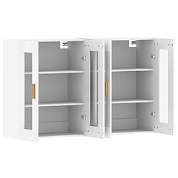 Maison Chic Lot de 2 Armoires murales,Meuble de Rangement,Armoire Suspendue blanc bois d'ingénierie -MN43692 pas cher