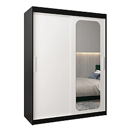 Abiks Meble Armoire PROMO T2 À Portes Coulissantes 200/150/62 2 Portes (Noir/Blanc)