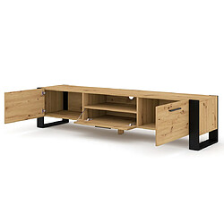 Bestmobilier Donnely - meuble tv - bois et noir - 200 cm