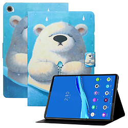 Etui en PU avec support et porte-cartes ours polaire pour votre Samsung Galaxy Tab A8 10.5 (2021) X205/X200