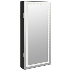 vidaXL Armoire à bijoux avec miroir et éclairage LED mural noir