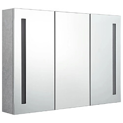 vidaXL Armoire de salle de bain à miroir LED Gris béton 89x14x62 cm